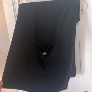 Ella Luna Sunset Black Gold Rhinestone Button Pocket Wrap Scarf Shawl NWT